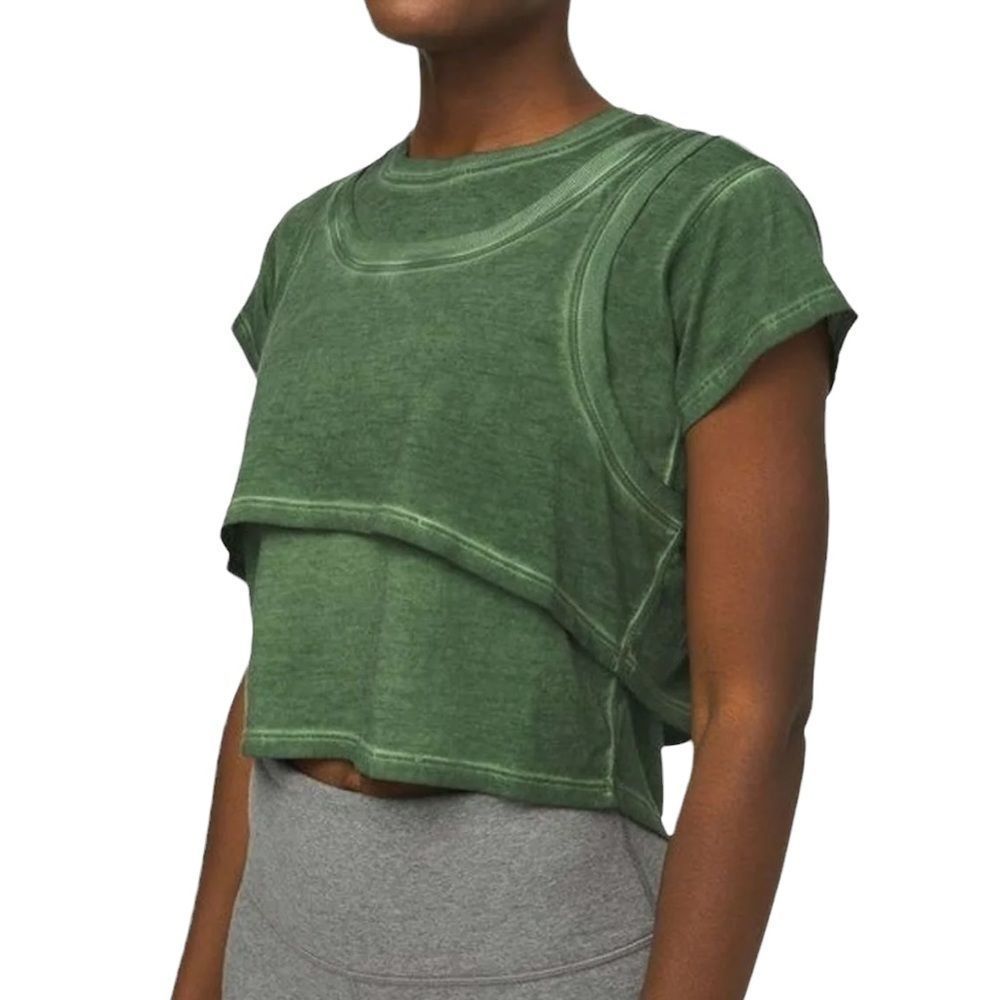 lululemon athletica Olive Green Layered Short Sleeve Tee
